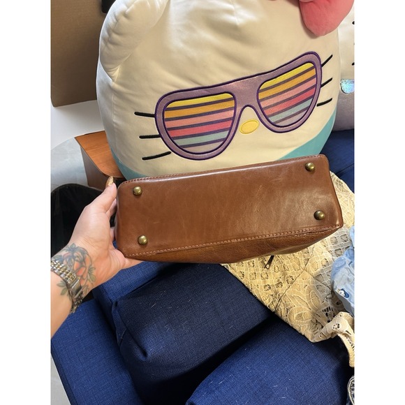 Patricia Nash Heritage‎ Angela Double-Compartment Leather Satchel Handbag - Picture 7 of 16